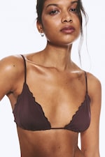 Dark Red - Frill Bikini Top - 1