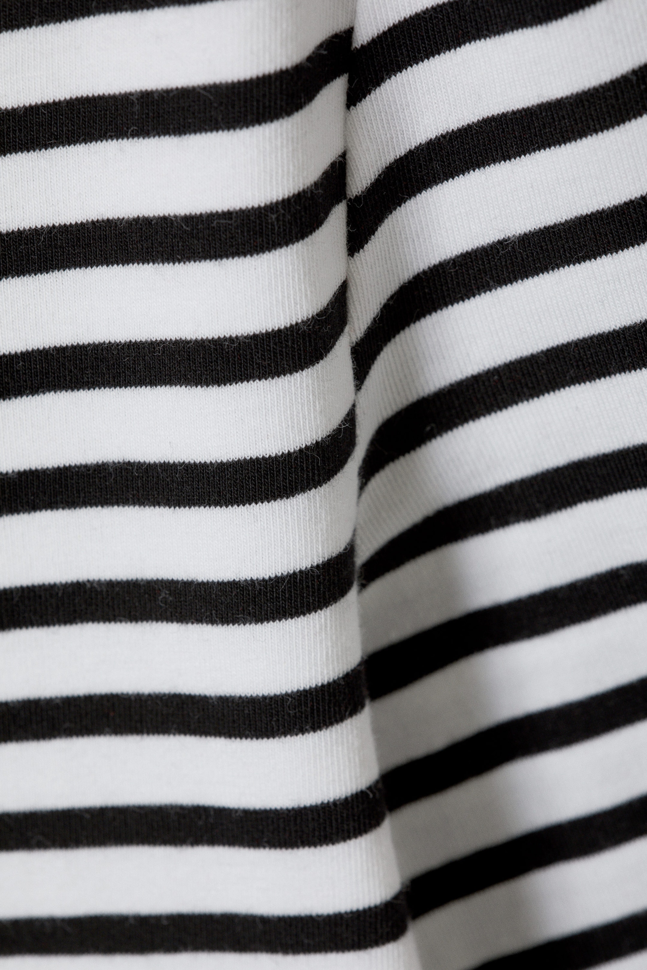 White - Black Stripes - Long Sleeve Cotton Top - 4