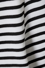 White - Black Stripes - Long Sleeve Cotton Top - 4