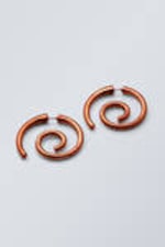 Rust - Swirl Stud Earrings - 0