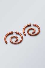 Rust - Swirl Stud Earrings - 0