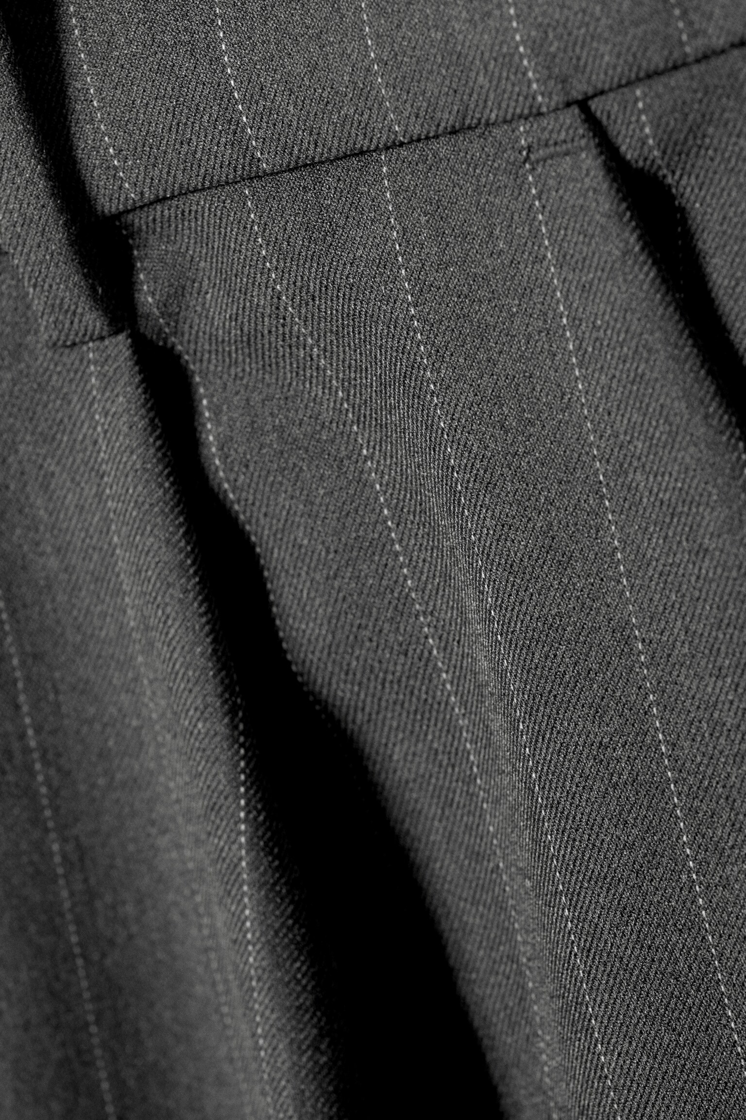 Kokonowe spodnie garniturowe Loose Fit - Striped Dark Grey Melange/Czarny - 2