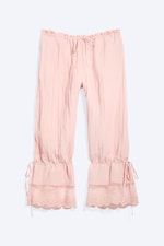 Light Dusty Pink - ROSABEL LOW RISE LOOSE LACE-TRIM BLOOMERS - 0