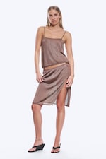 Braun - Gestricktes Camisole mit eckigem Ausschnitt - 1