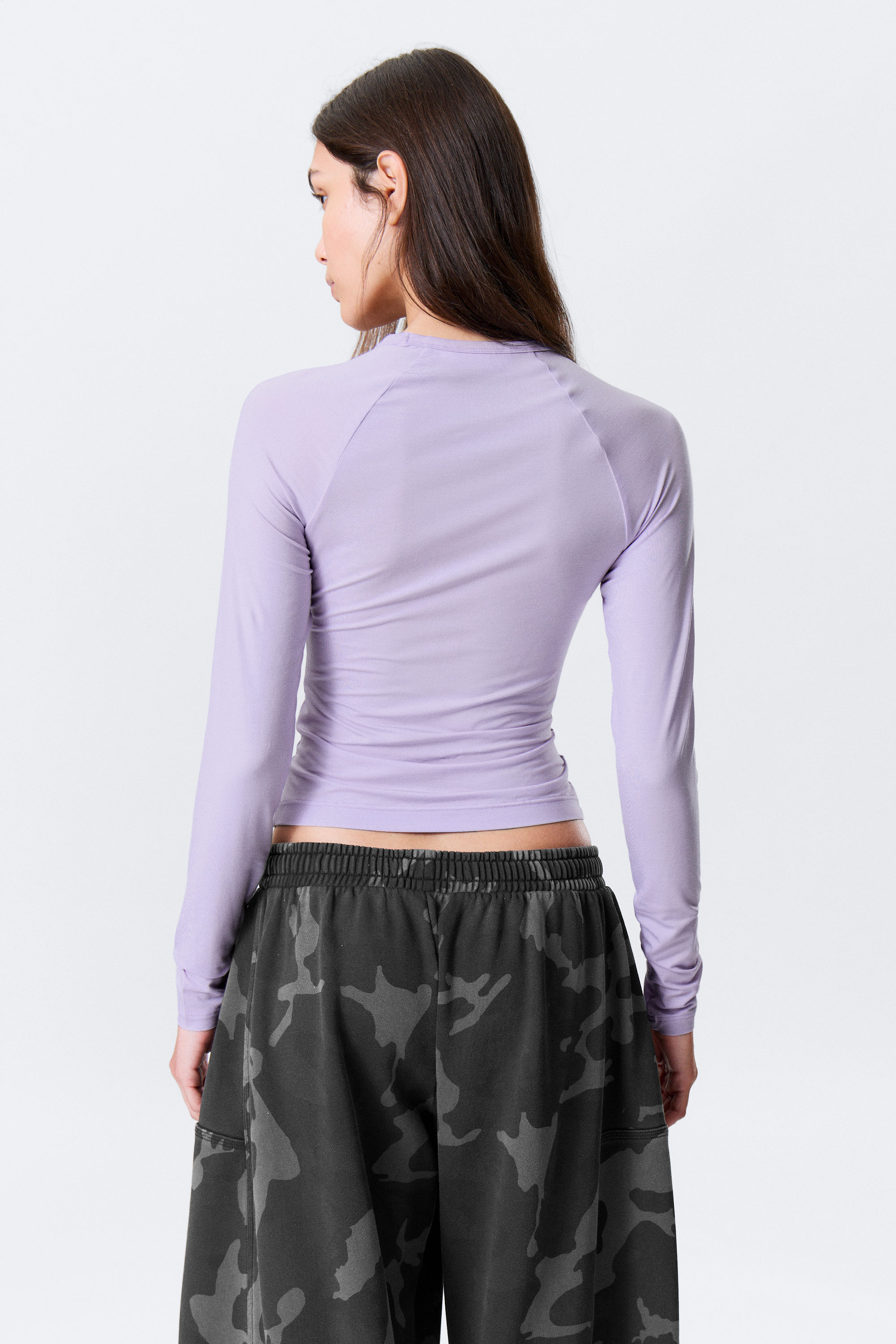 Light Purple - Fitted Raglan-Sleeved Top - 5