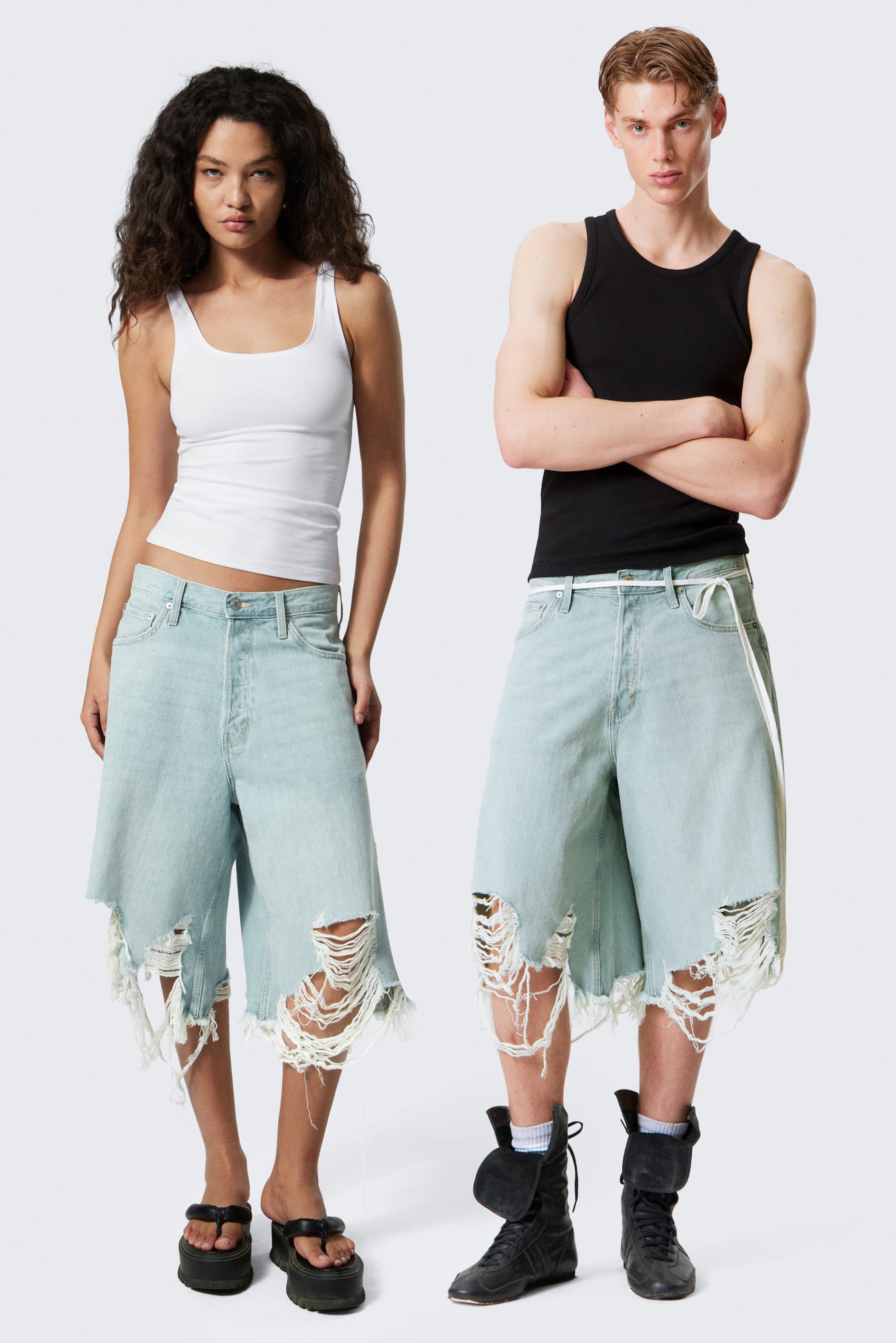 #8898AC - Cosmos Loose Fit Denim Shorts - 1