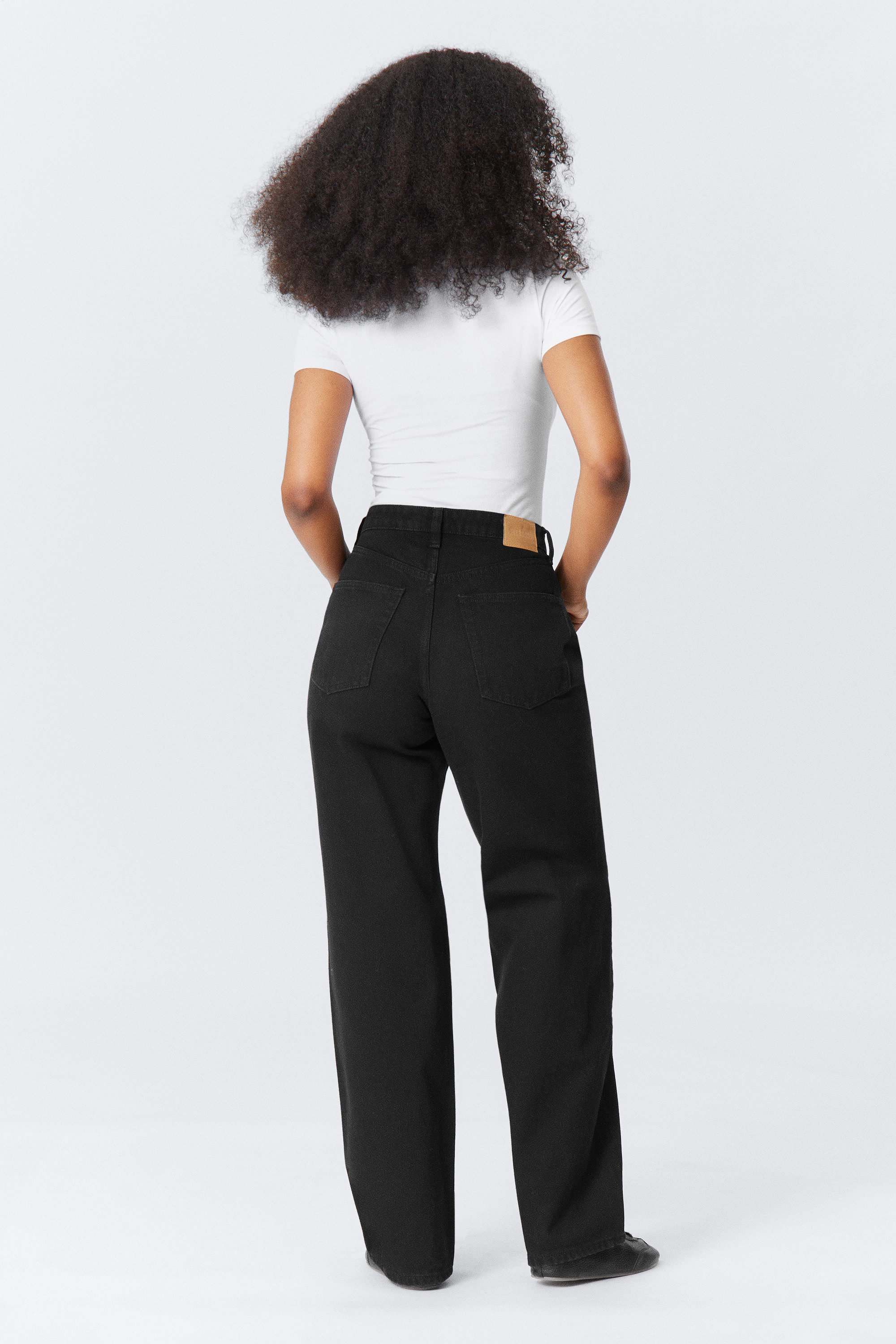 Black Rinse - Schwarz - Halo Curve High Waisted Regular Wide Leg Jeans - 4