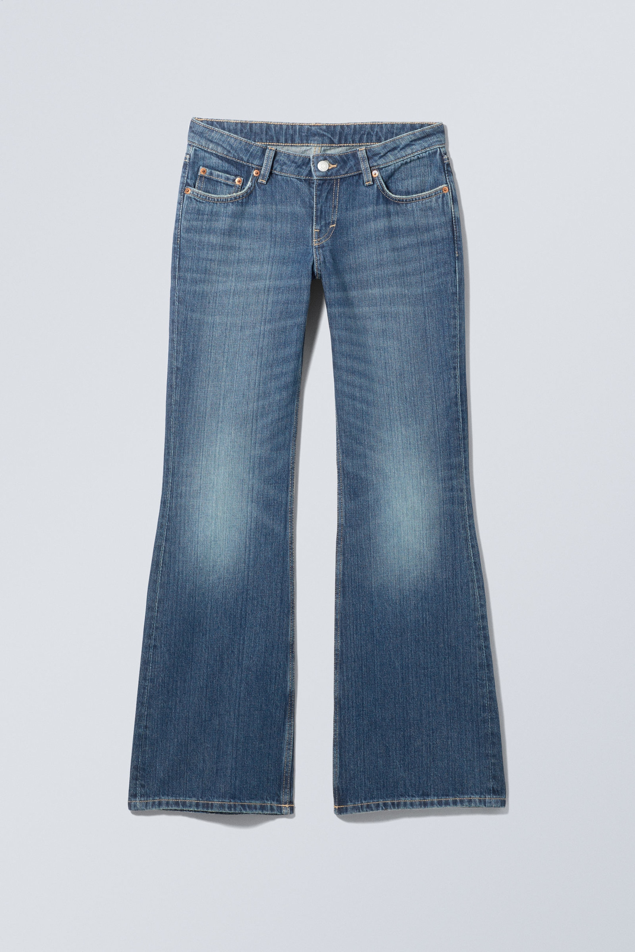 Mine Blue - Mittelblau - Nova Low Waist Slim Bootcut Leg Jeans - 5