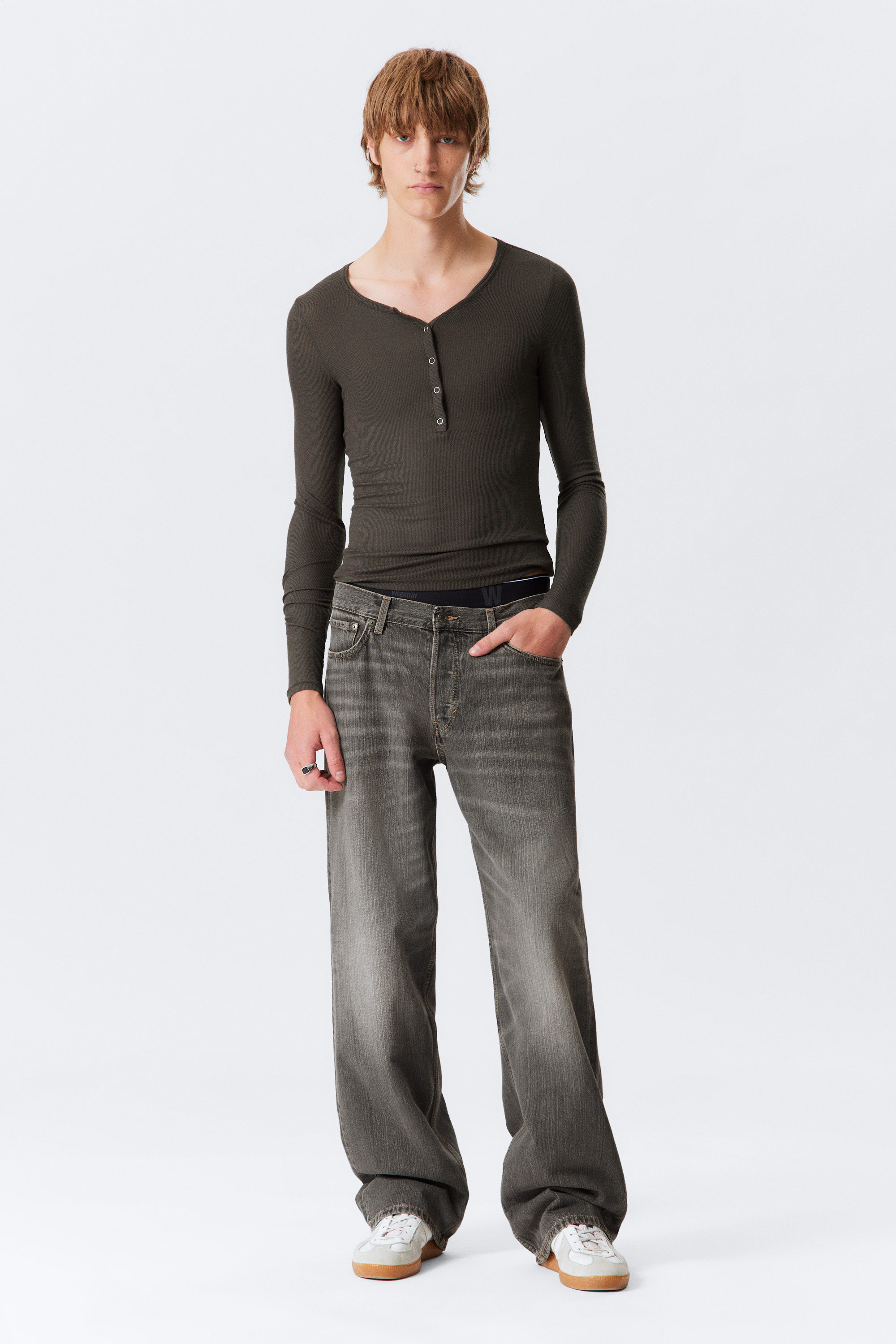 Mine Grey - Dunkelgrau - Sphere Low Waist Loose Straight Leg Jeans - 1