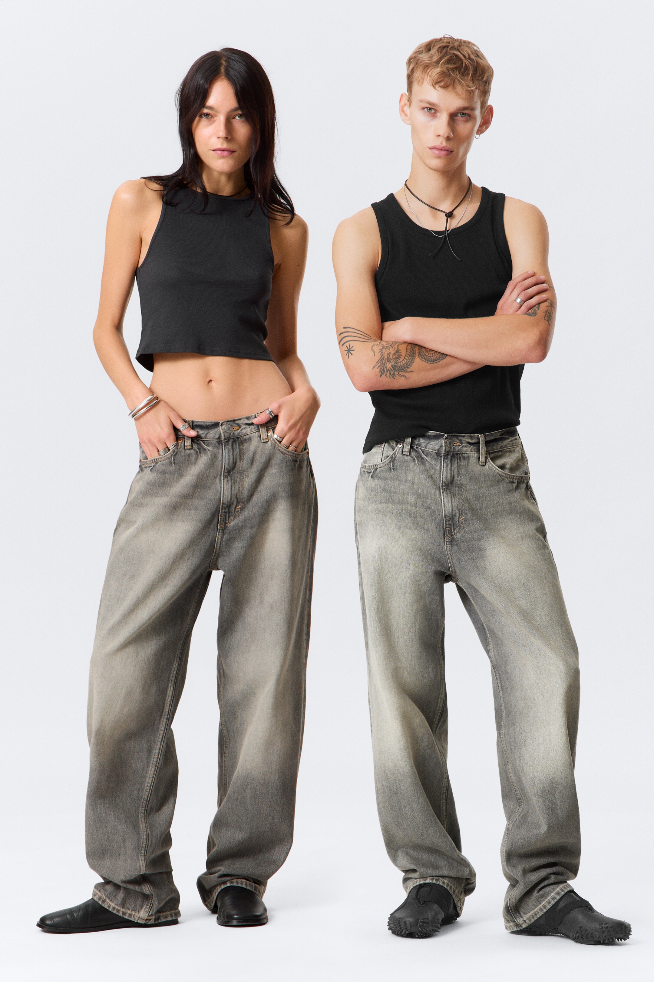 Größeres Bild anzeigen: Galaxy Mid Waist Loose Straight Leg Jeans - Canyon Grey - Mittelgrau - Men | H&M AT 1