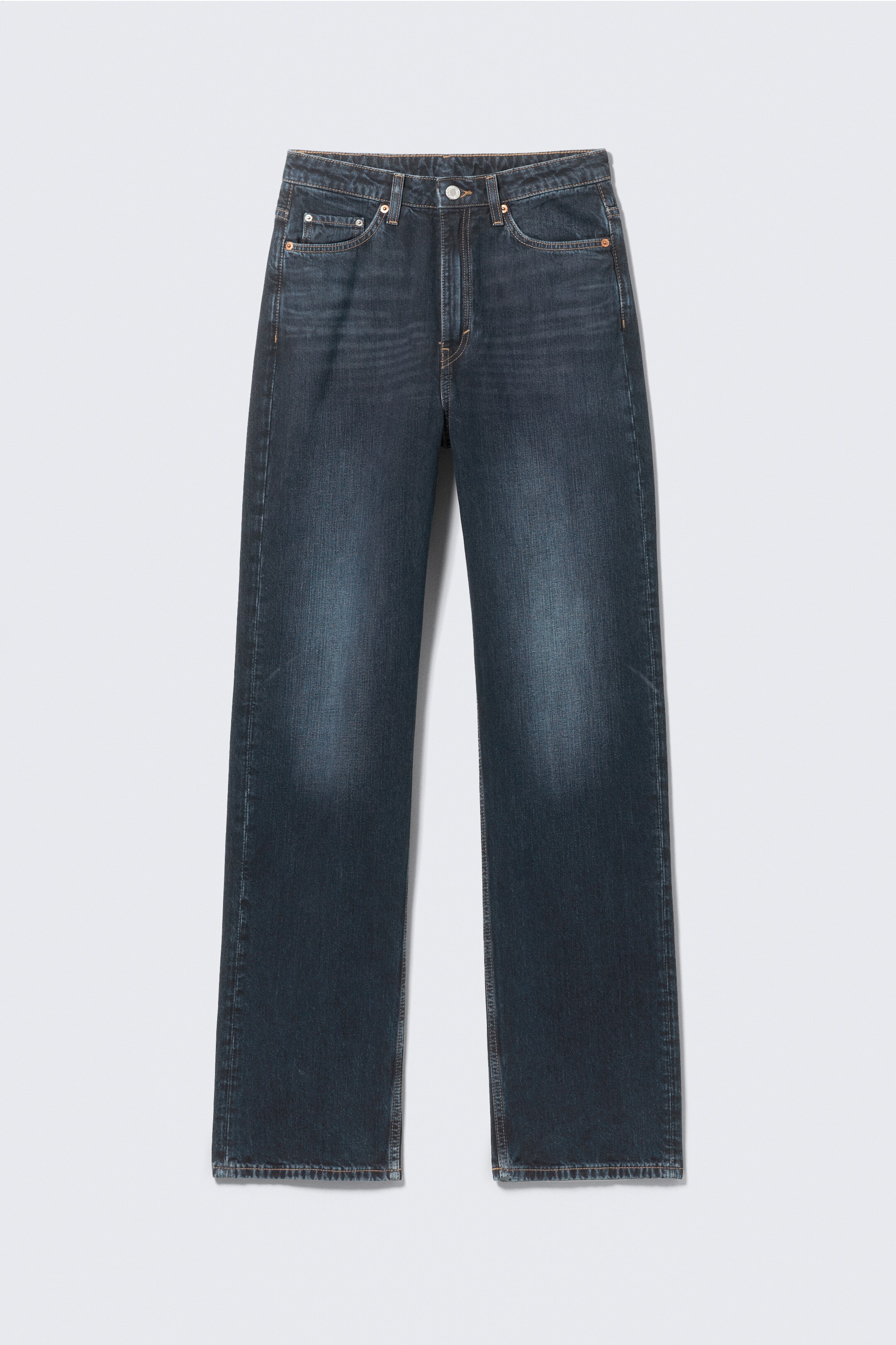 Se større billede: Rowe superhøjtaljede lige jeans i regular fit - Angel Blue - Mørk Blå - DAME | H&M DK 1