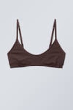 Mörk plommon - Inez Scooped Cotton Bralette - 0