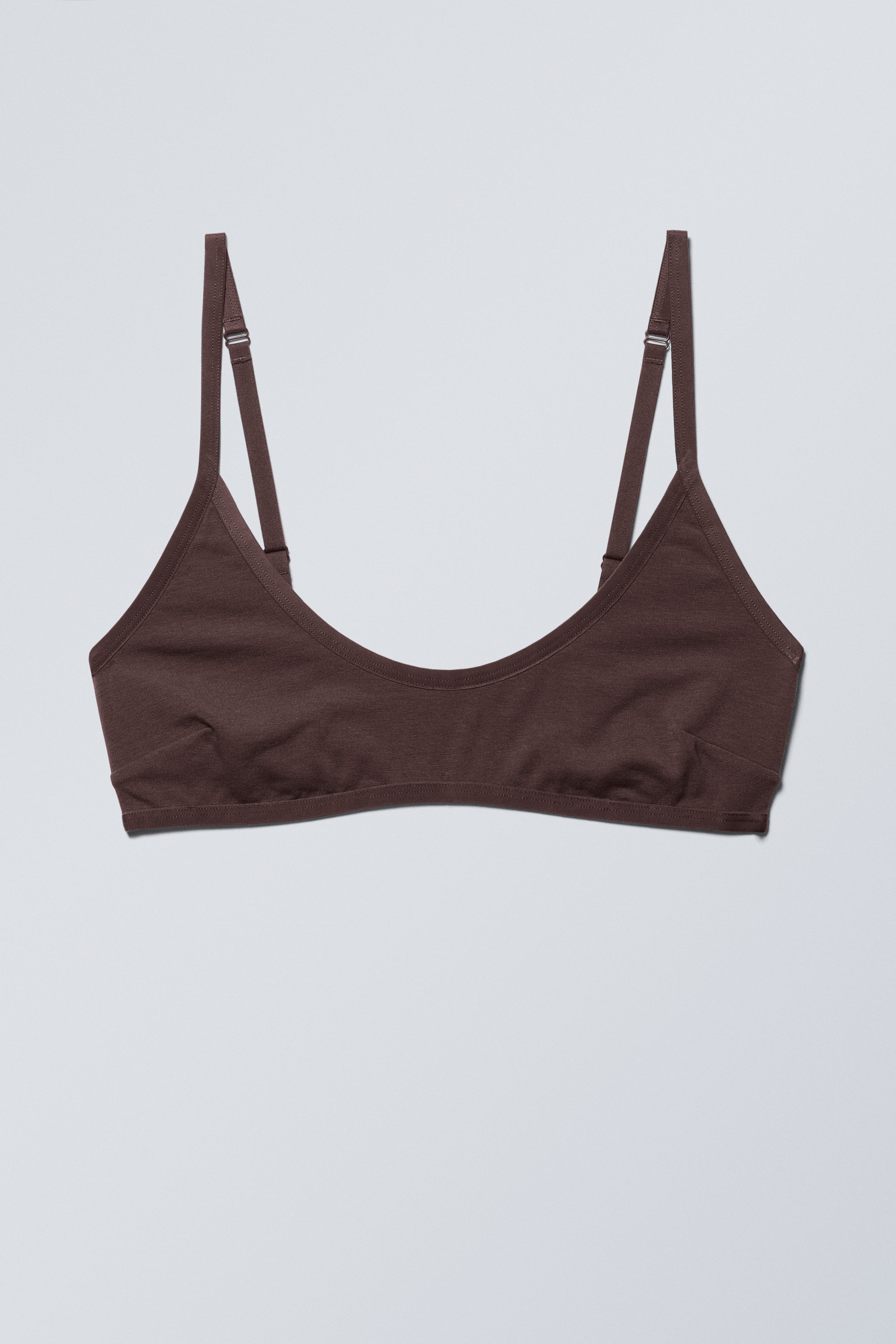 Dark Plum - Inez Scooped Cotton Bralette - 0
