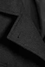 Dark Grey Melange - Belted wool-blend coat - 6