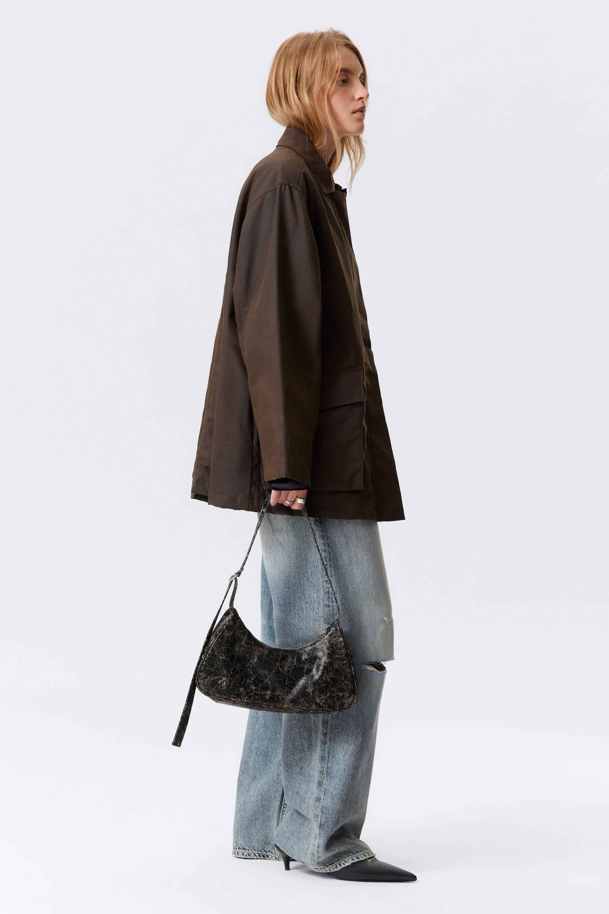 Dunkelbraun - Utility-Wachsjacke aus Baumwolle - 3