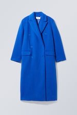 Knallblau - Alex Wool Blend Coat - 0