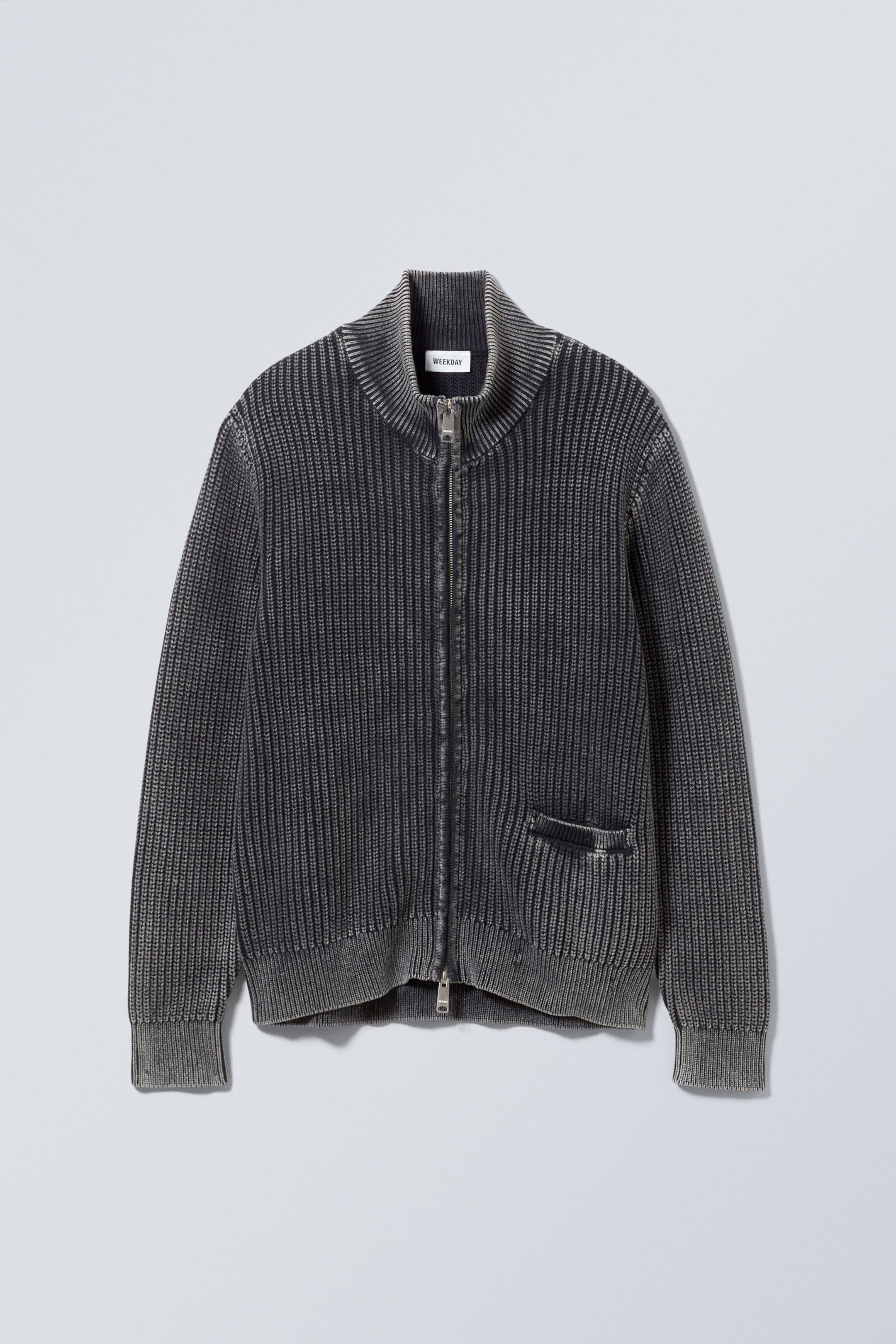 Verwaschenes Schwarz - Strickjacke Mattias mit regulärer Passform - 0