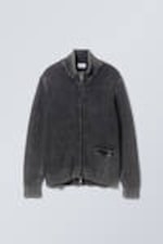 Verwaschenes Schwarz - Strickjacke Mattias mit regulärer Passform - 0
