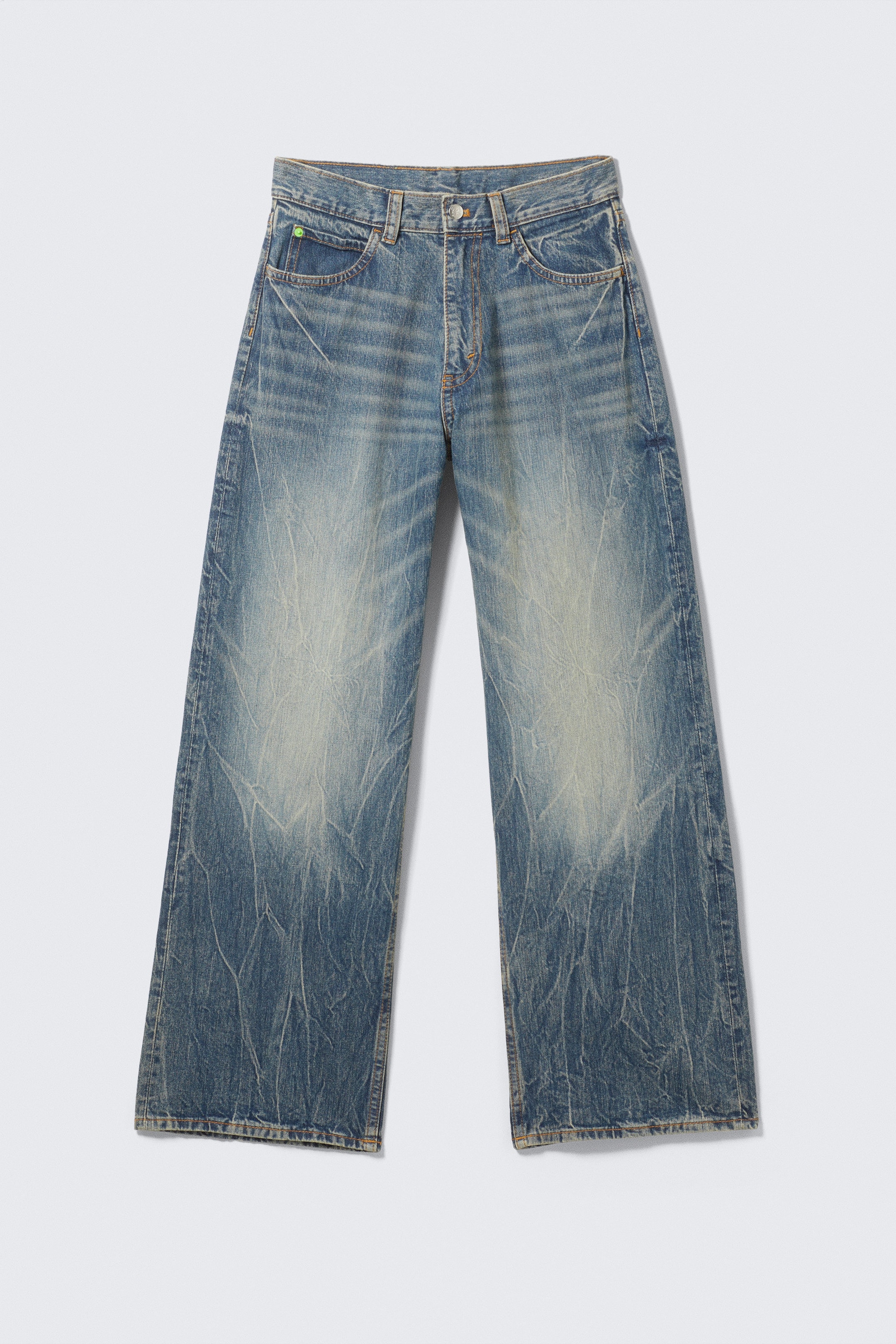 Blue Ray - Dark Blue - Looser Regular Waist Loose Straight Jeans - 6