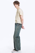 Grid Blue – lyseblå - Sky normal bootcut-jeans med lavt liv - 2