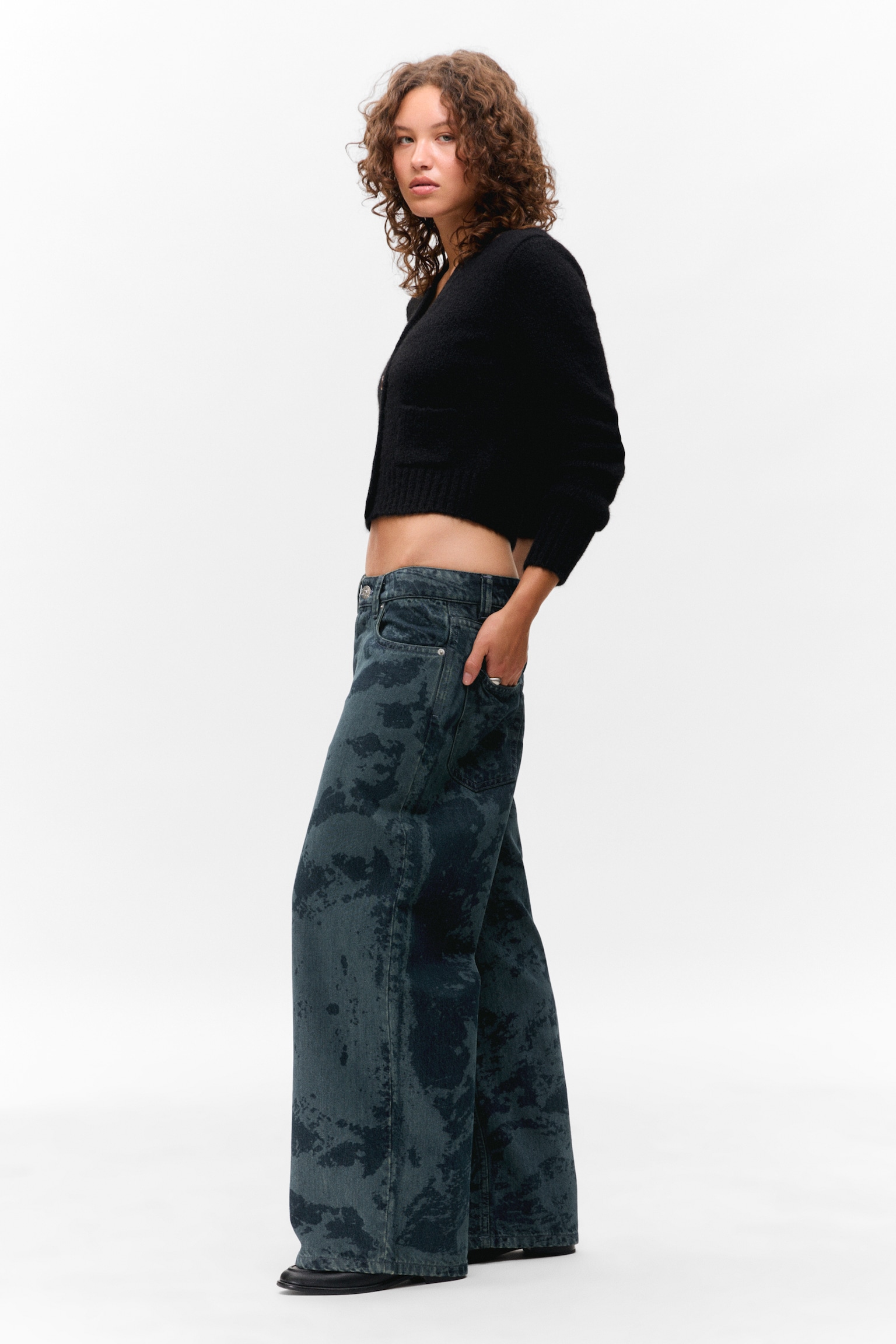 Peggy Low Rise Loose Baggy Leg Jeans - Aegean tie dye/Haunted Black - Black/Chaos Blue - Light Blue - 6
