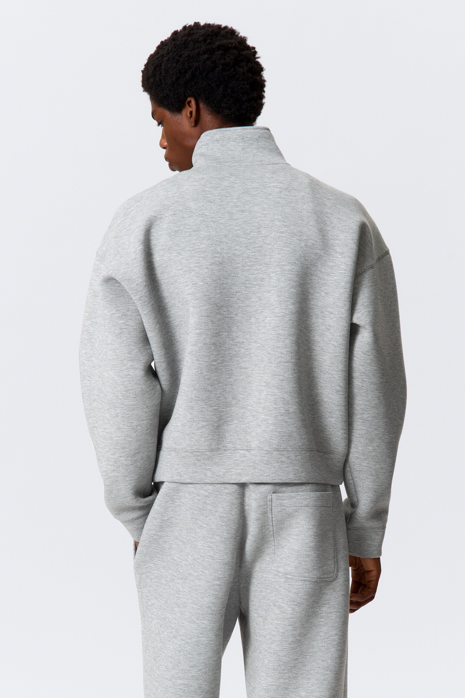Simon Scuba Zip Sweatshirt - Grey Melange - 5