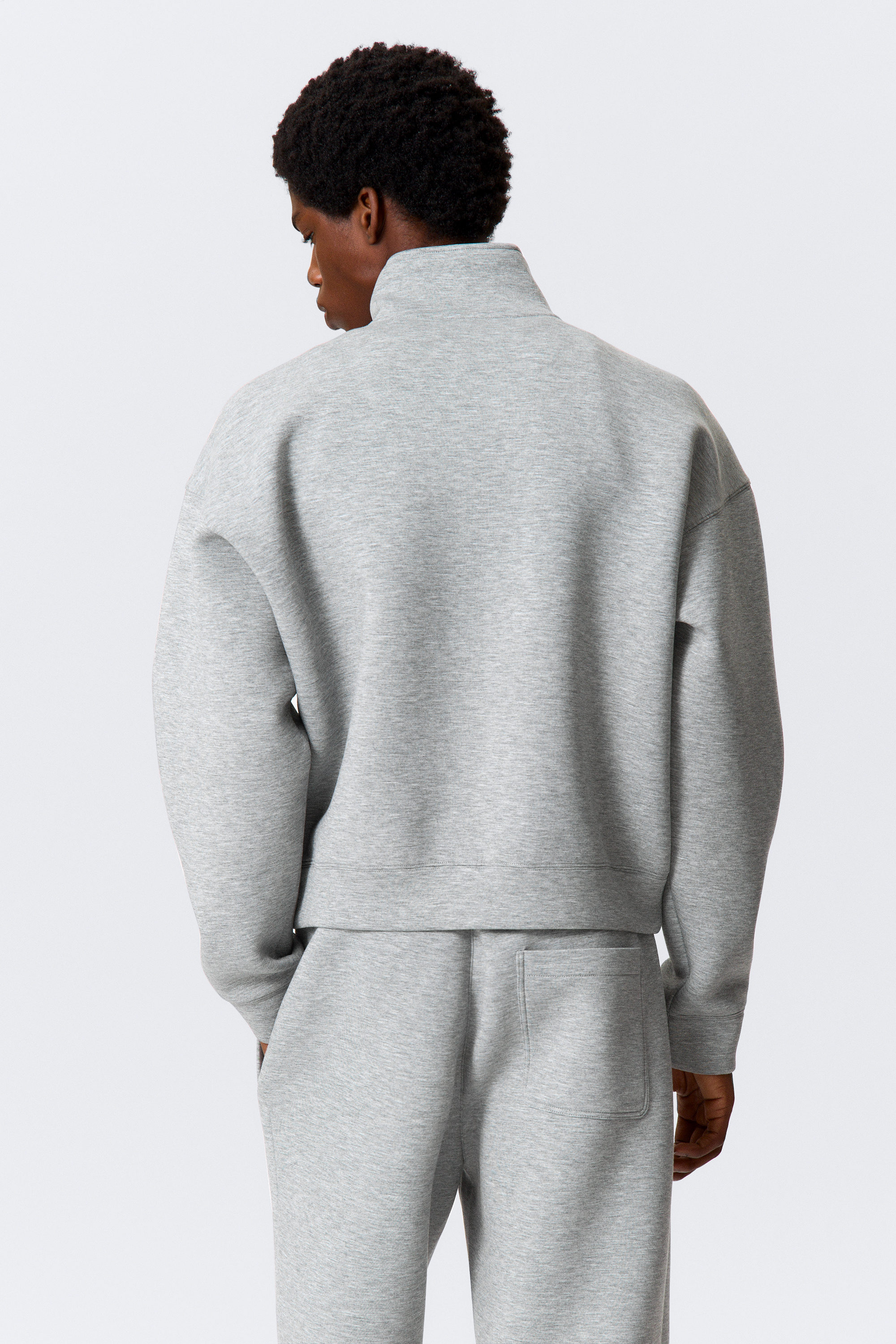 Grey Melange - Simon Scuba Zip Sweatshirt - 3