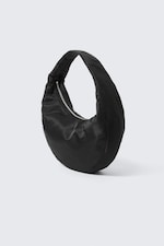 Black - Medium Rounded Shoulder Bag - 1
