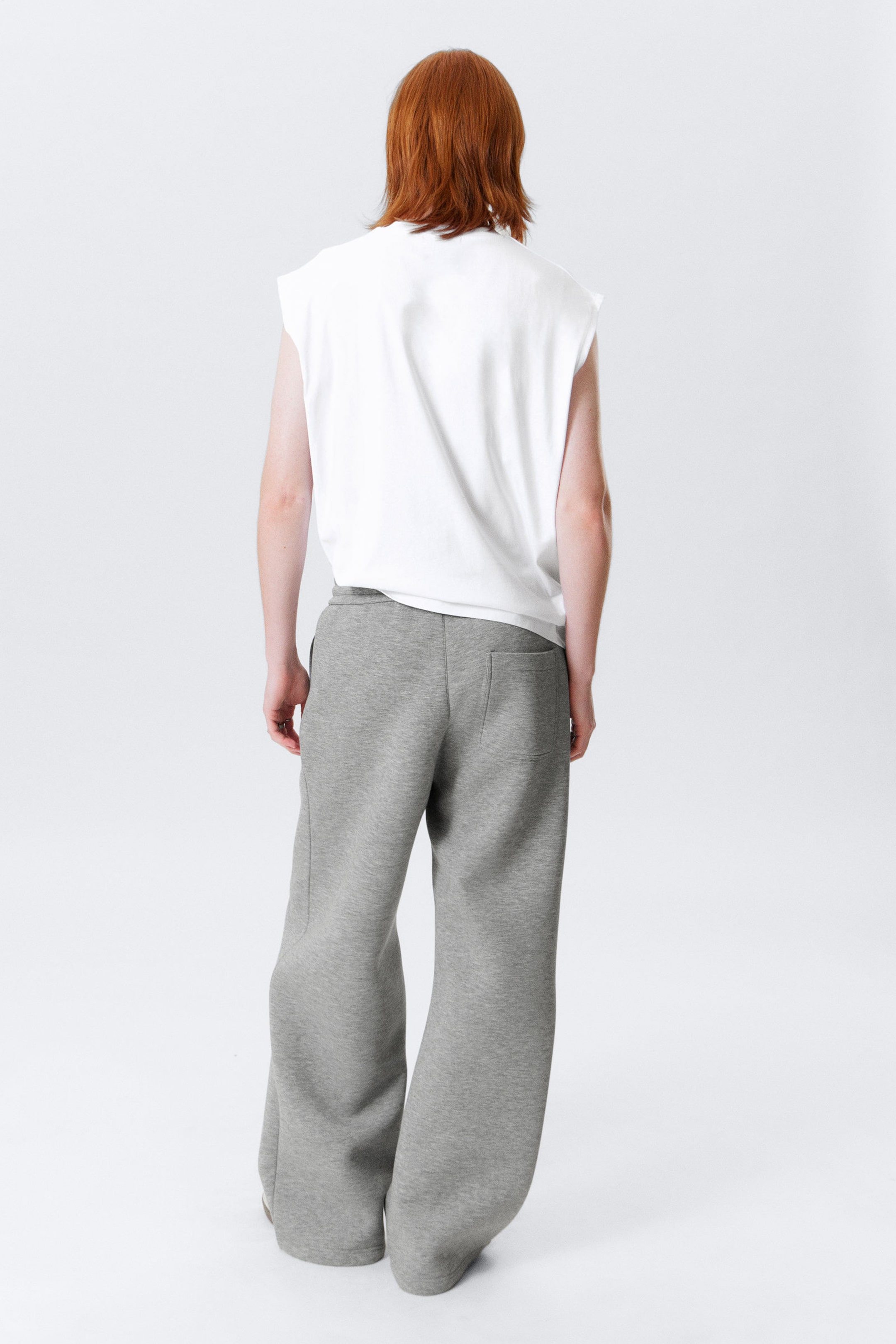 Grau meliert - Locker geschnittene Scuba-Sweatpants - 3