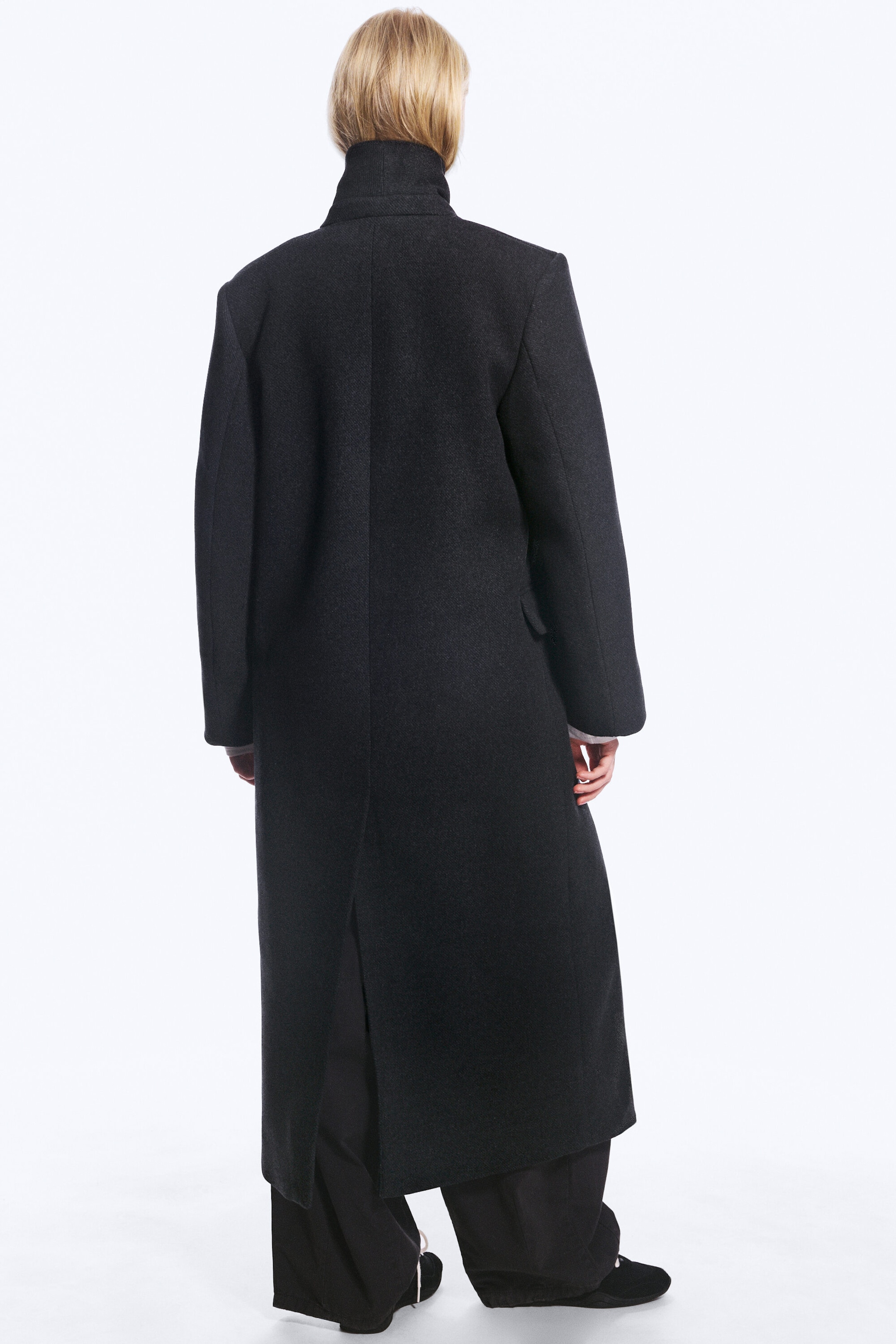 Dark Grey Melange - LOGAN DOUBLE-BREASTED WOOL-BLEND COAT - 7