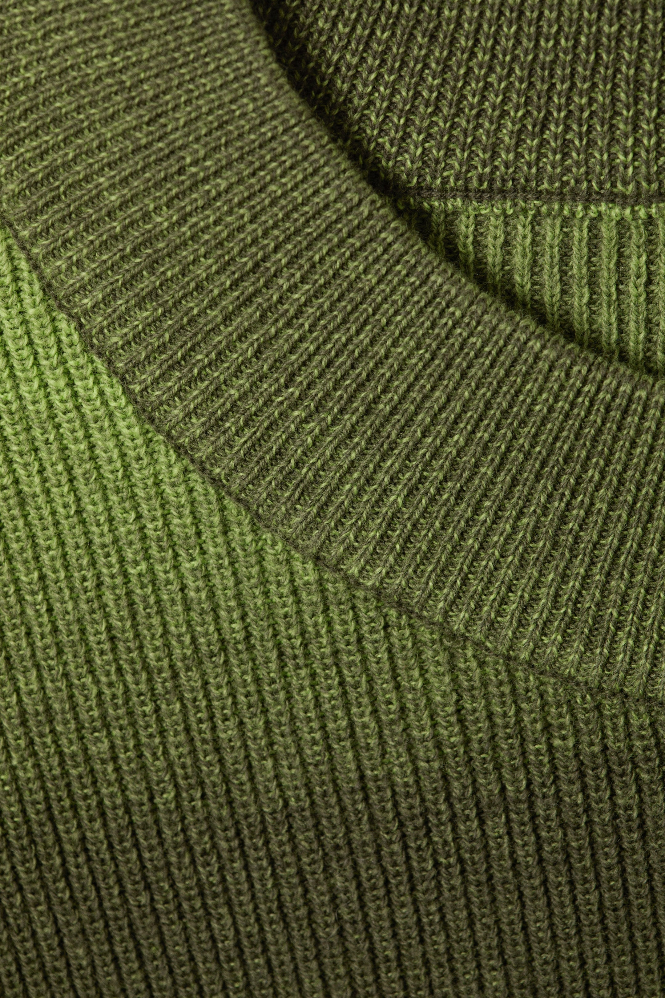Green Space-Dye - Relaxed Space-Dyed Knitted Cotton Sweater - 5