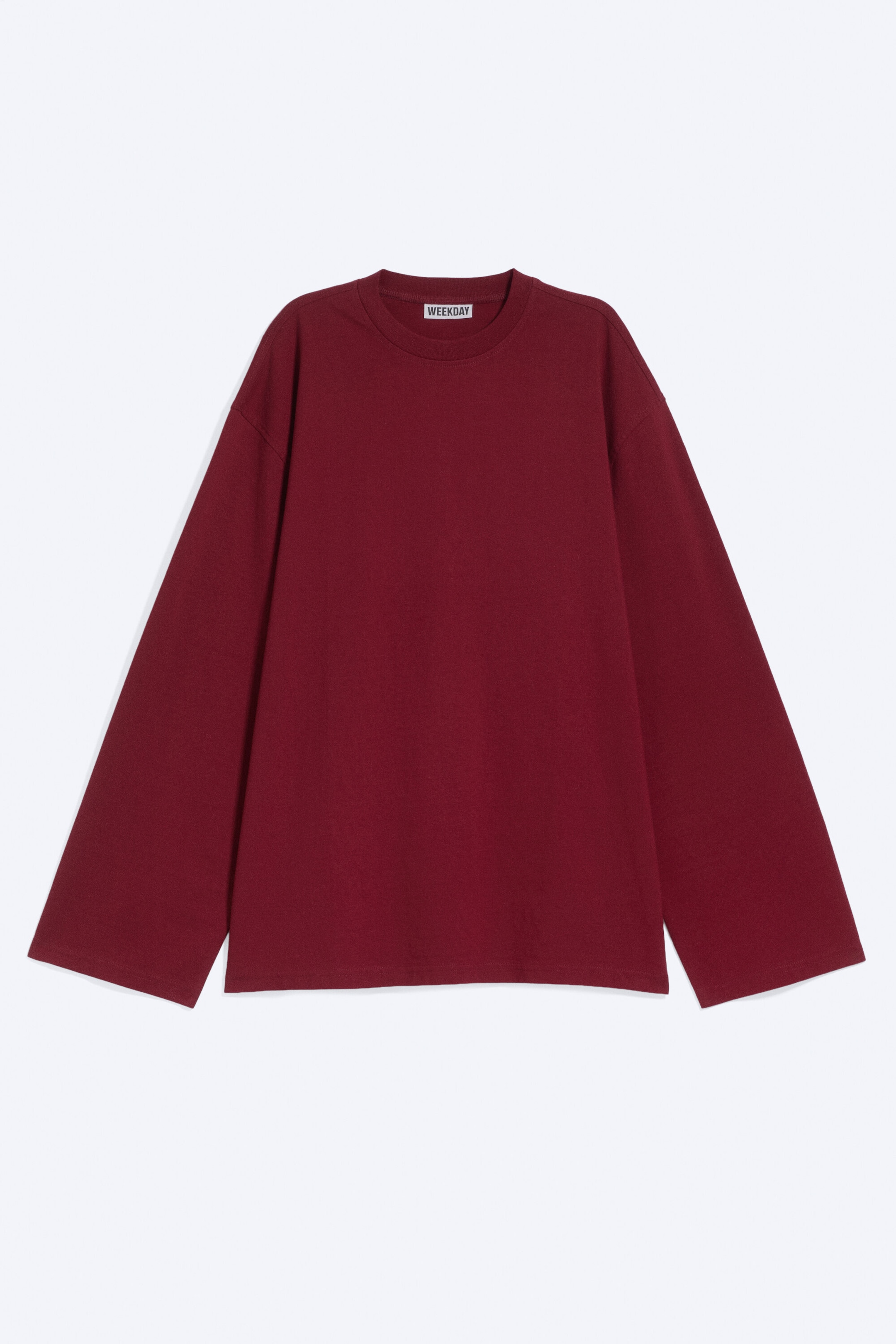 Dark Red - Oversized Long Sleeve T-shirt - 0