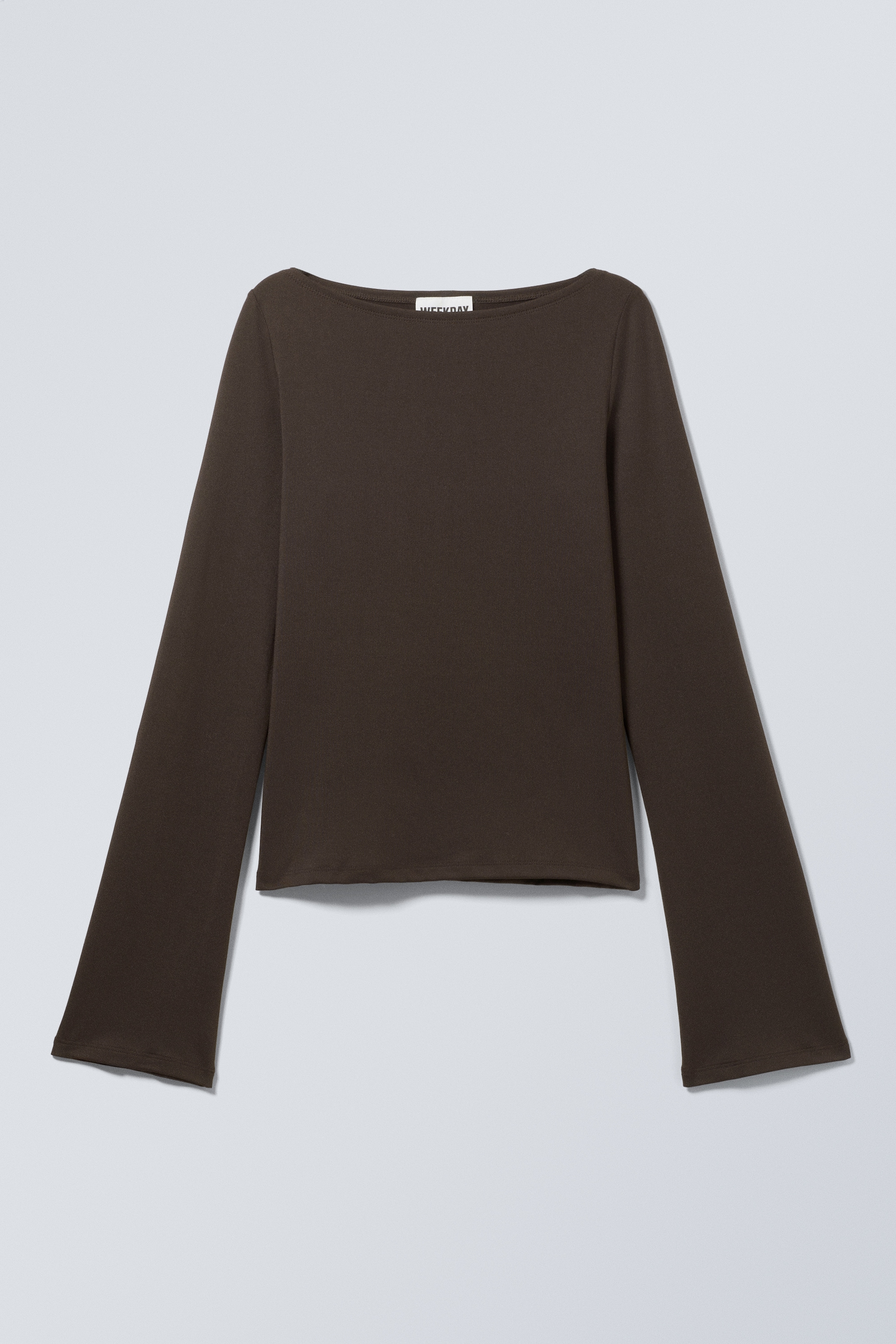 View larger image: Annie Long-Sleeved Boat-Neck Top - Dark brown - Ladies | H&M GB 1