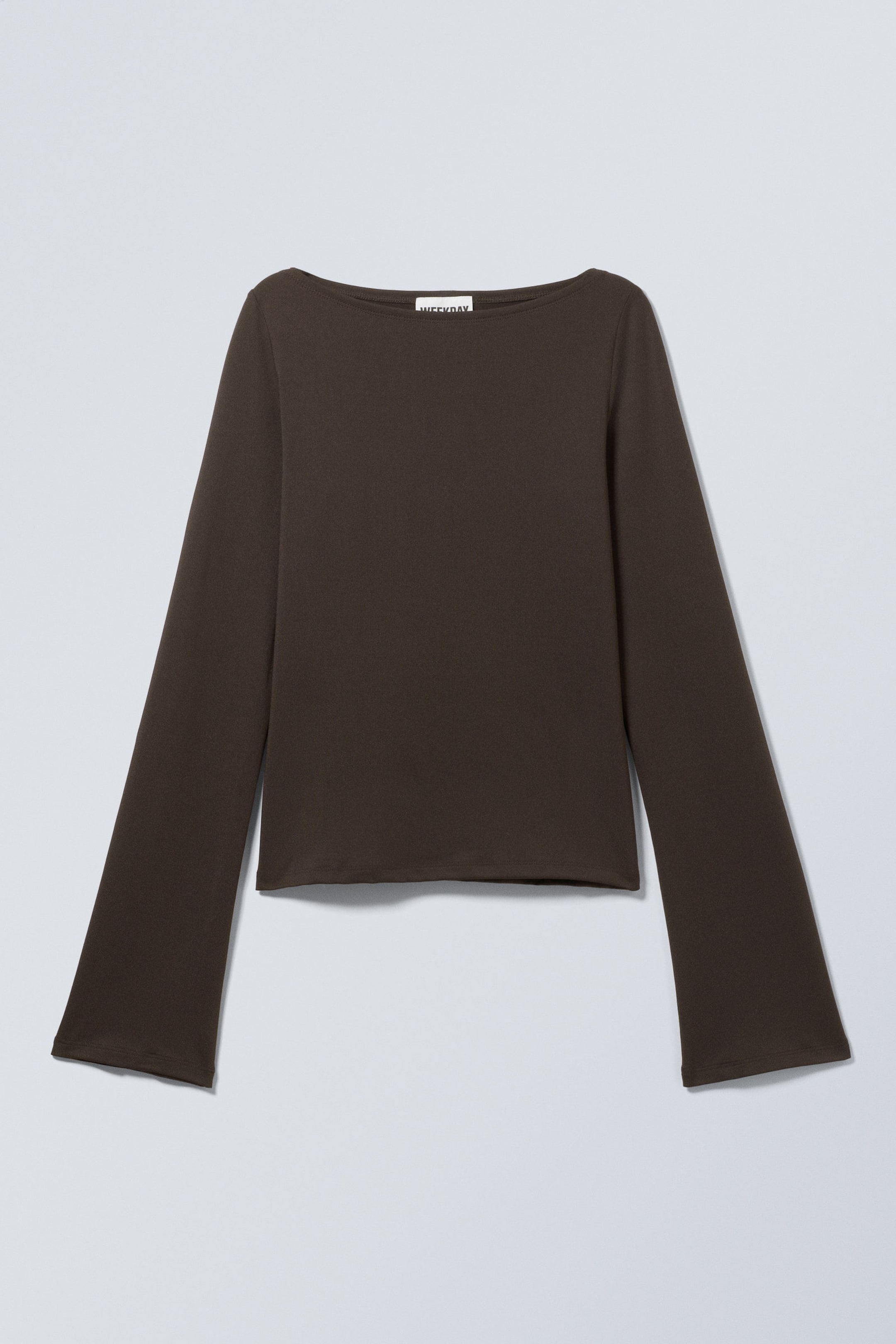 Dark brown - Annie Long-Sleeved Boat-Neck Top - 3