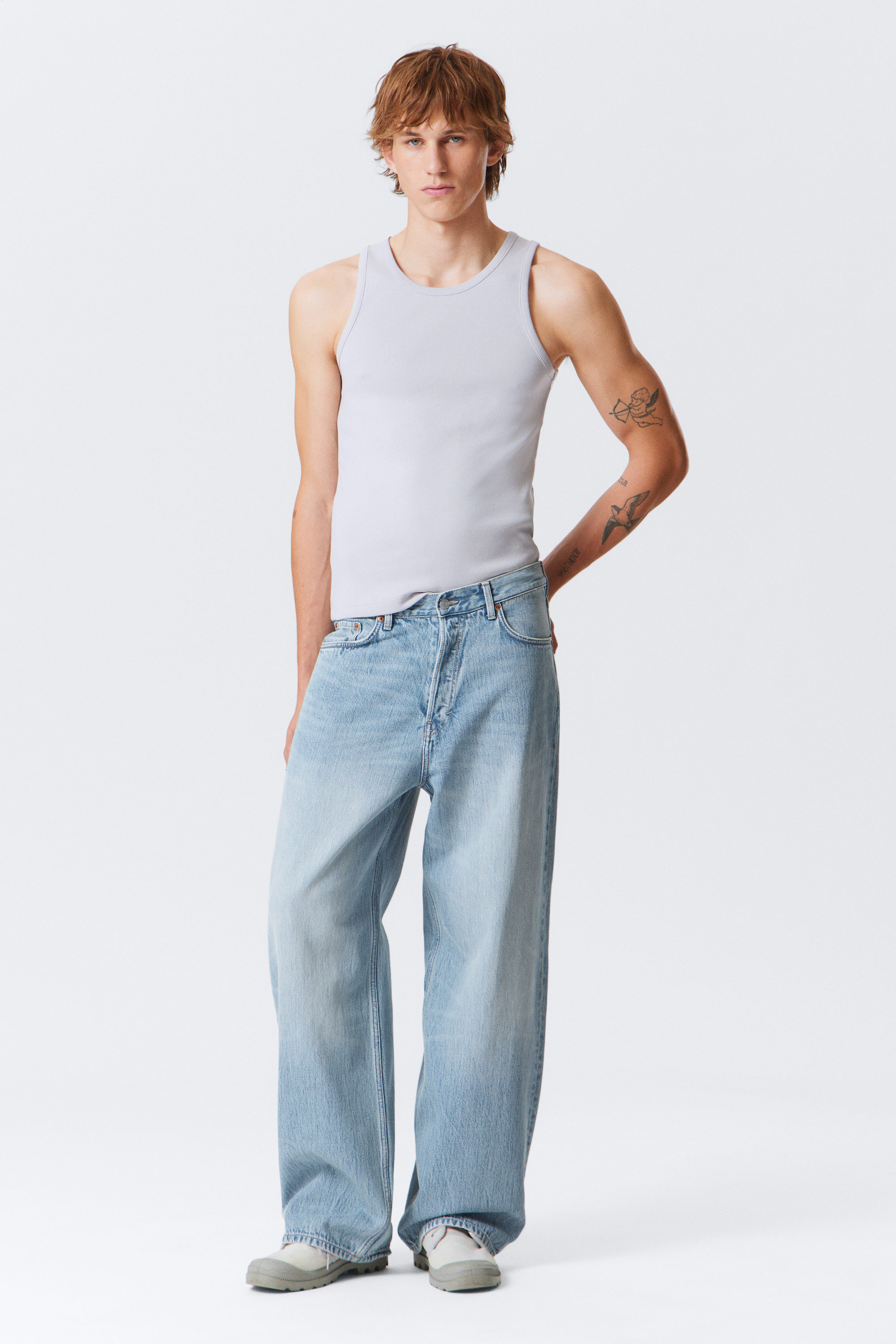 Blue Stream - Mittelblau - Astro Loose Baggy Leg Jeans - 7