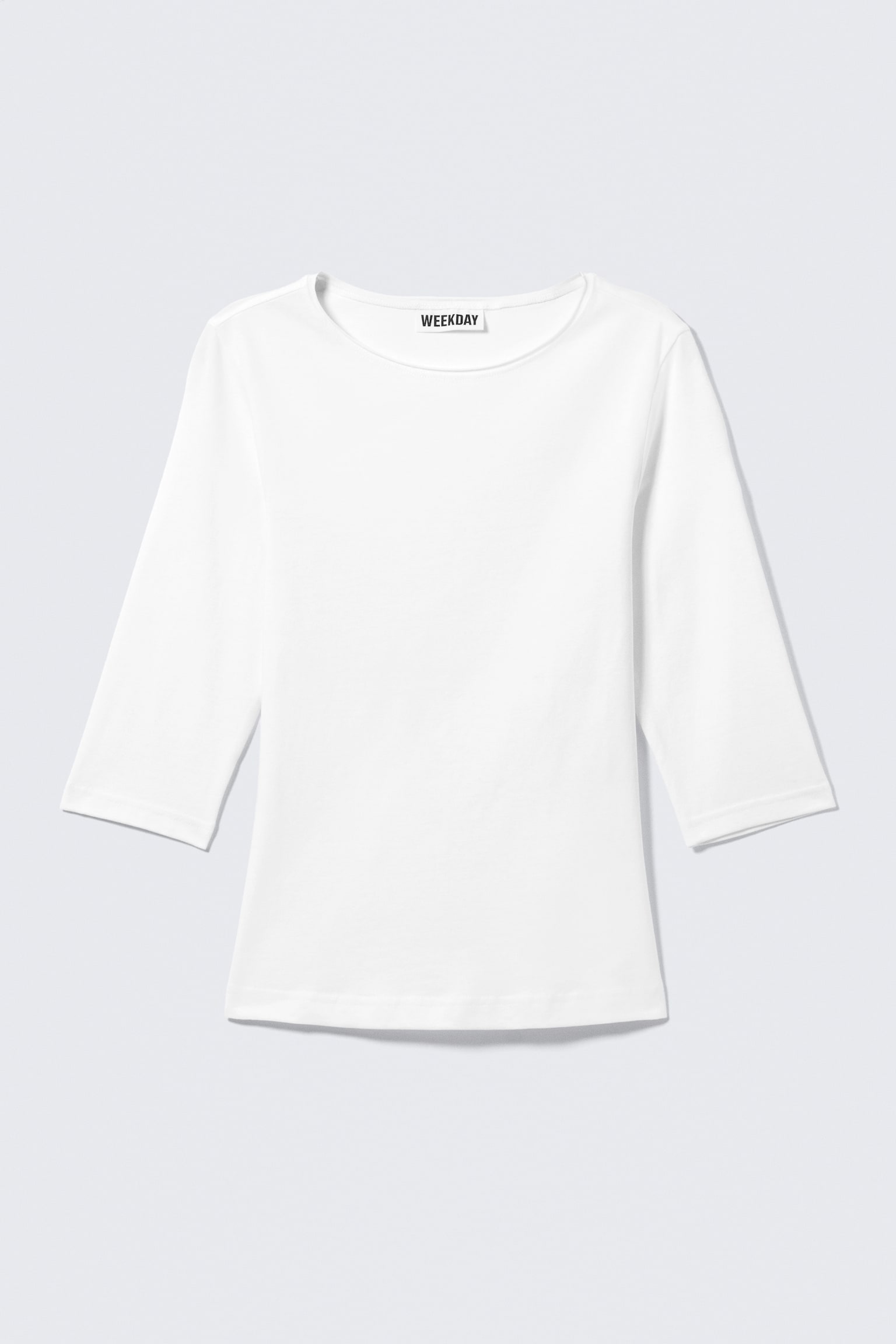 Přiléhavý top s tříčtvrtečními rukávy - Bílá