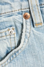 Dream Blue - Light Blue - Atom Low Rise Regular Knee-Length Denim Shorts - 5