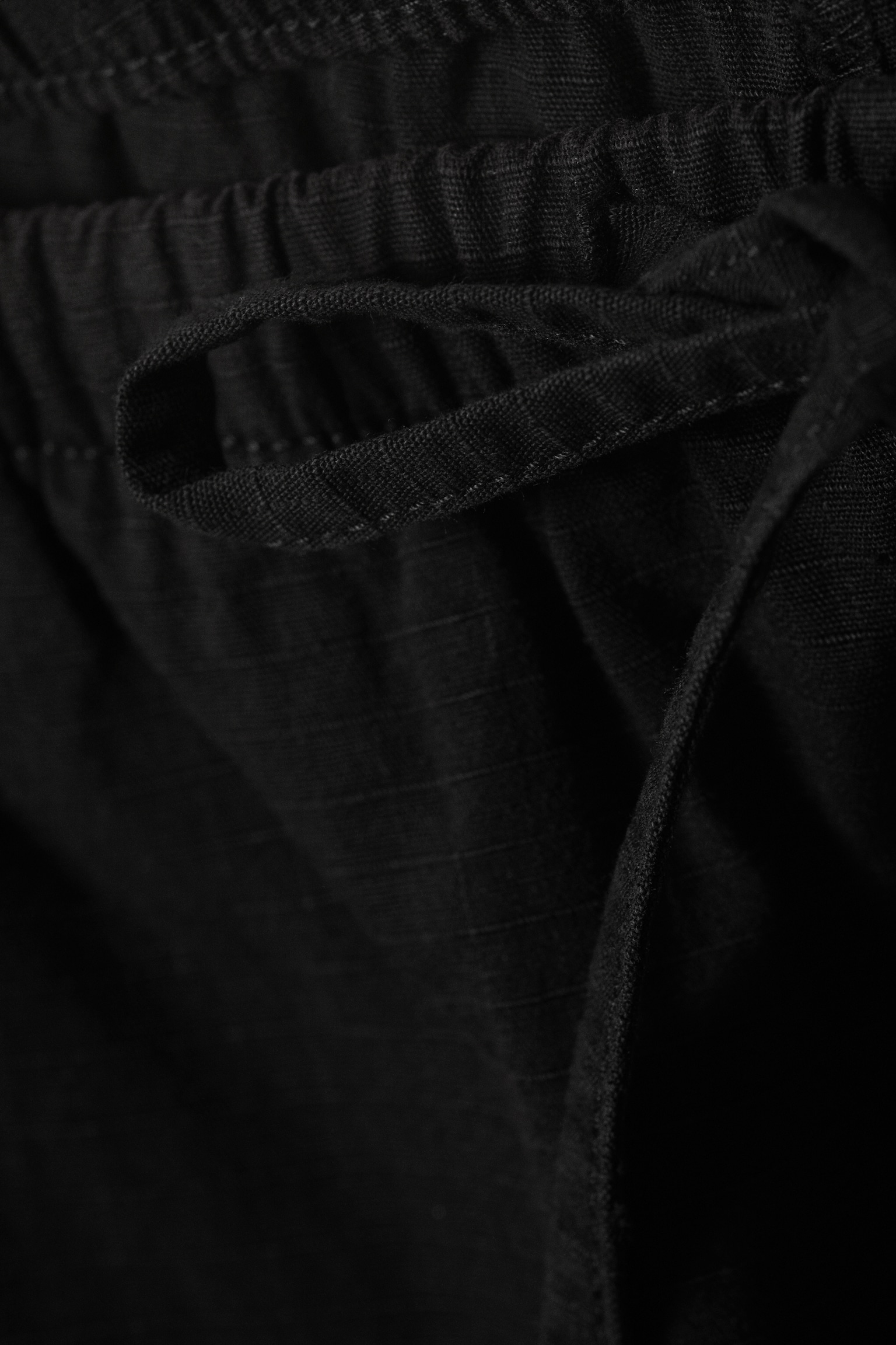 Loose Fit Washed Ripstop Trousers - Black/Light Beige/Khaki Green - 3