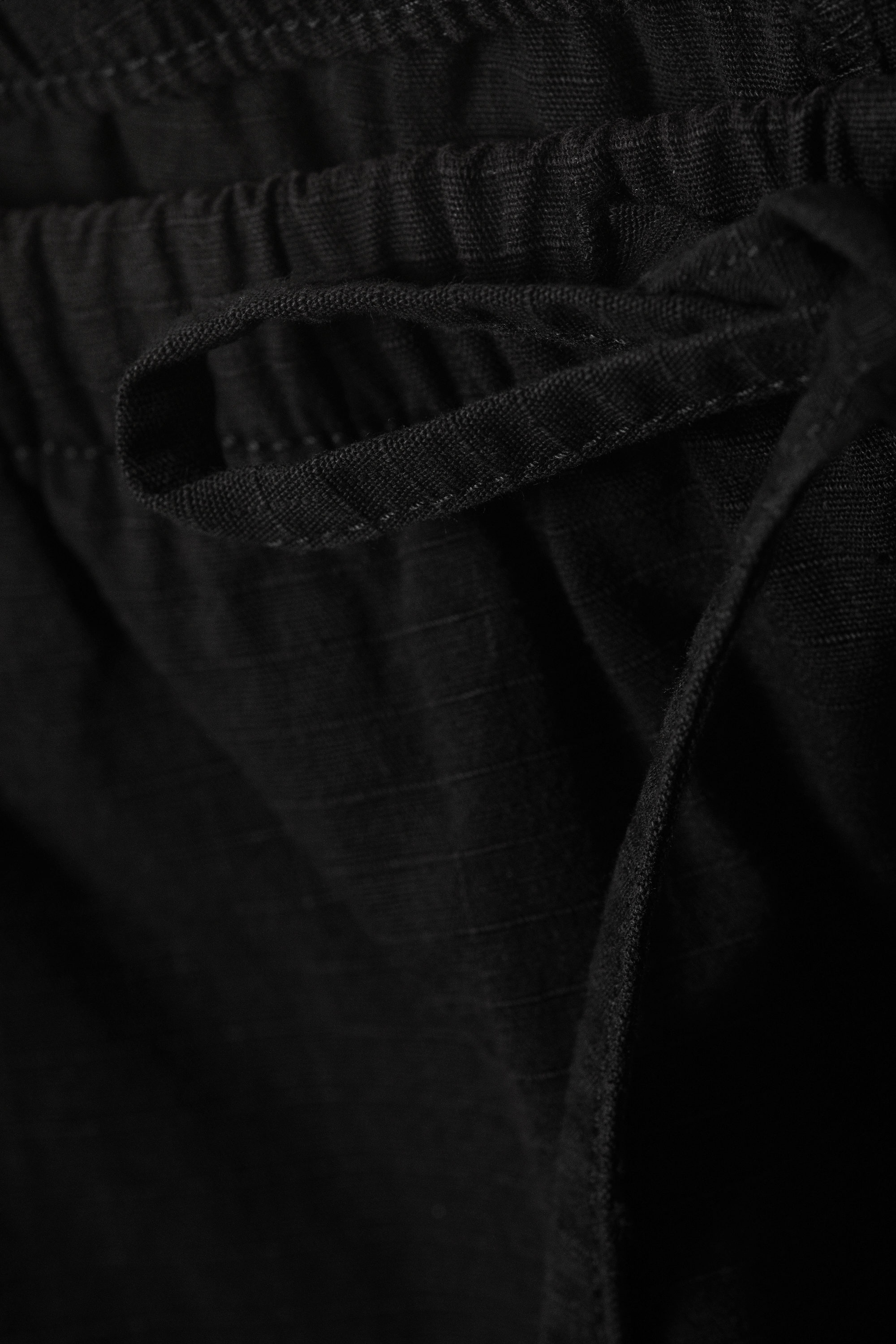 Black - Loose Fit Washed Ripstop Trousers - 5