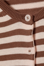 Brunrandig - Finstickad cardigan i bomull - 1