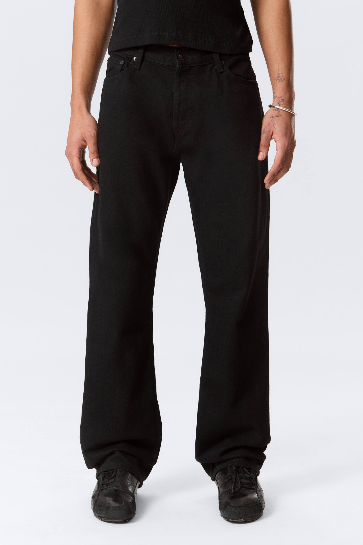 Meteor Low Rise Relaxed Straight Leg Jeans - Black Rinse - Schwarz/Kimberley Blue - Mittelblau - 3