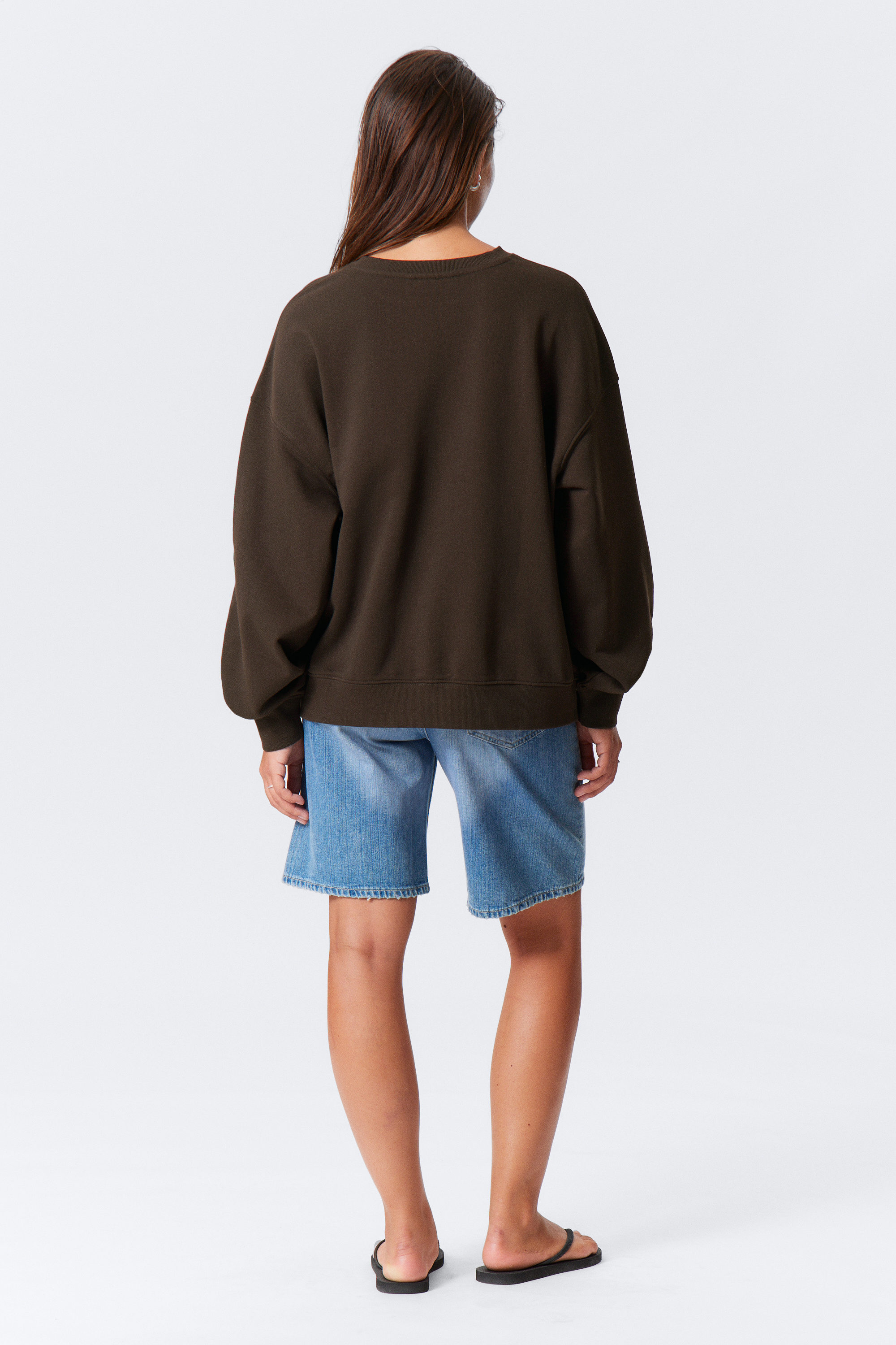 Dark Brown - Relaxed Terry Sweatshirt - 2