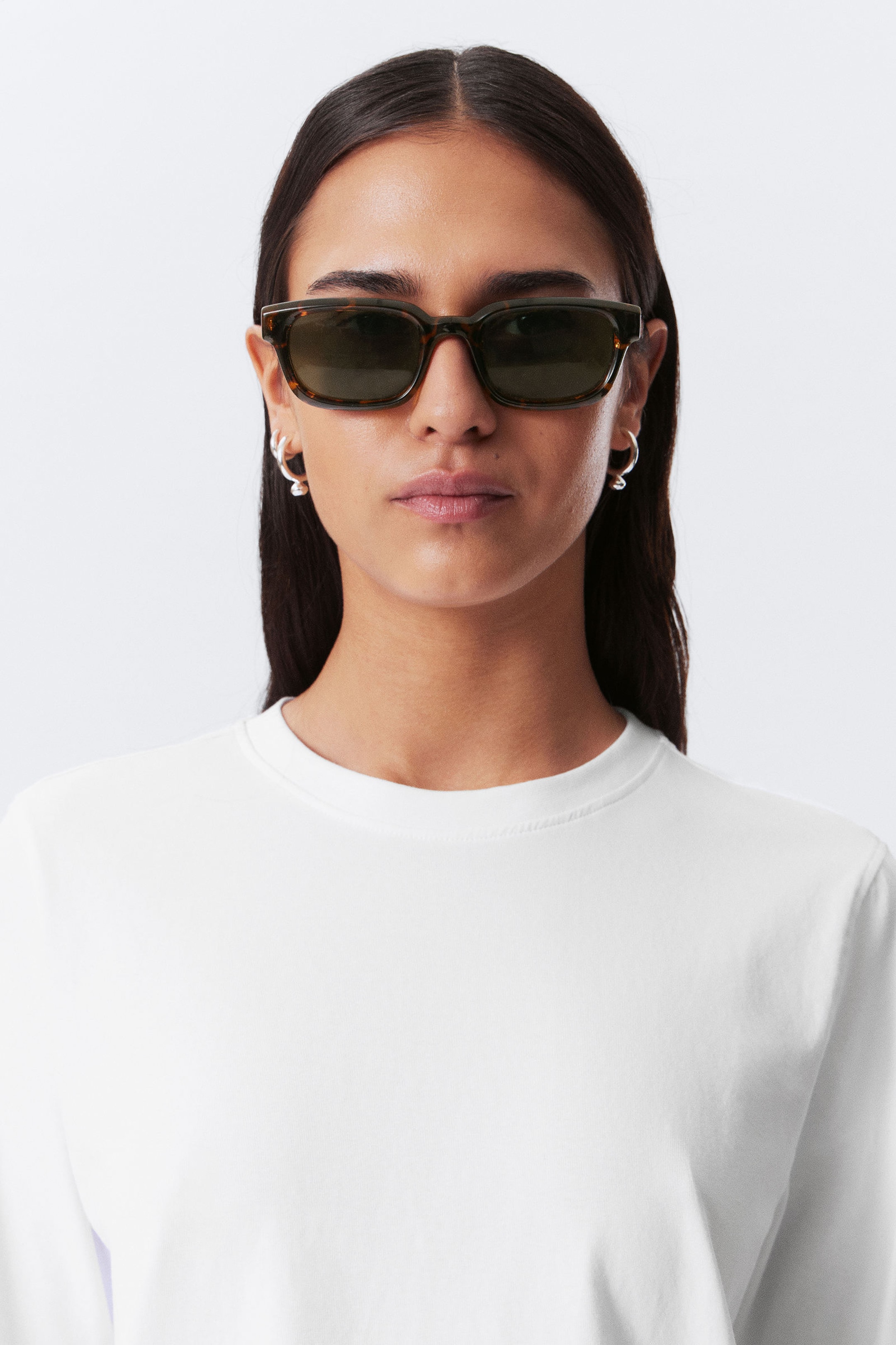 Tortoiseshell - Dark Lenses - Bold Rectangular Frame Unisex Sunglasses - 1