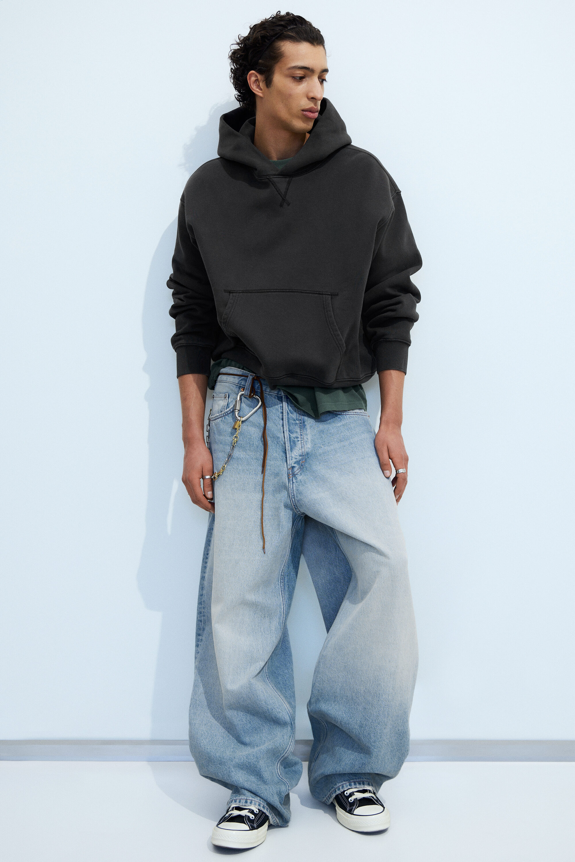 boxy knitted hairy zip hoodie - Black | Weekday WW