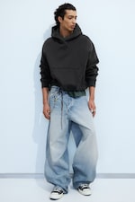 Kimberley Blue - Light Blue - Astro Mid Rise Loose Baggy Leg Unisex Jeans - 0