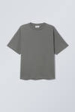 Dunkelgrau - Kastiges T-Shirt - 0