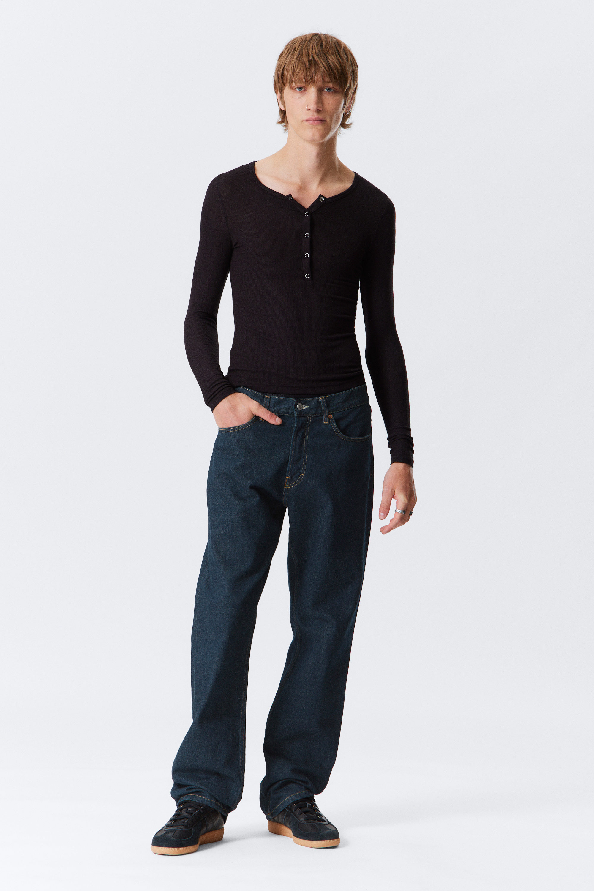 Blue Rinse - Orbit Mid Rise Regular Straight Leg Jeans - 1