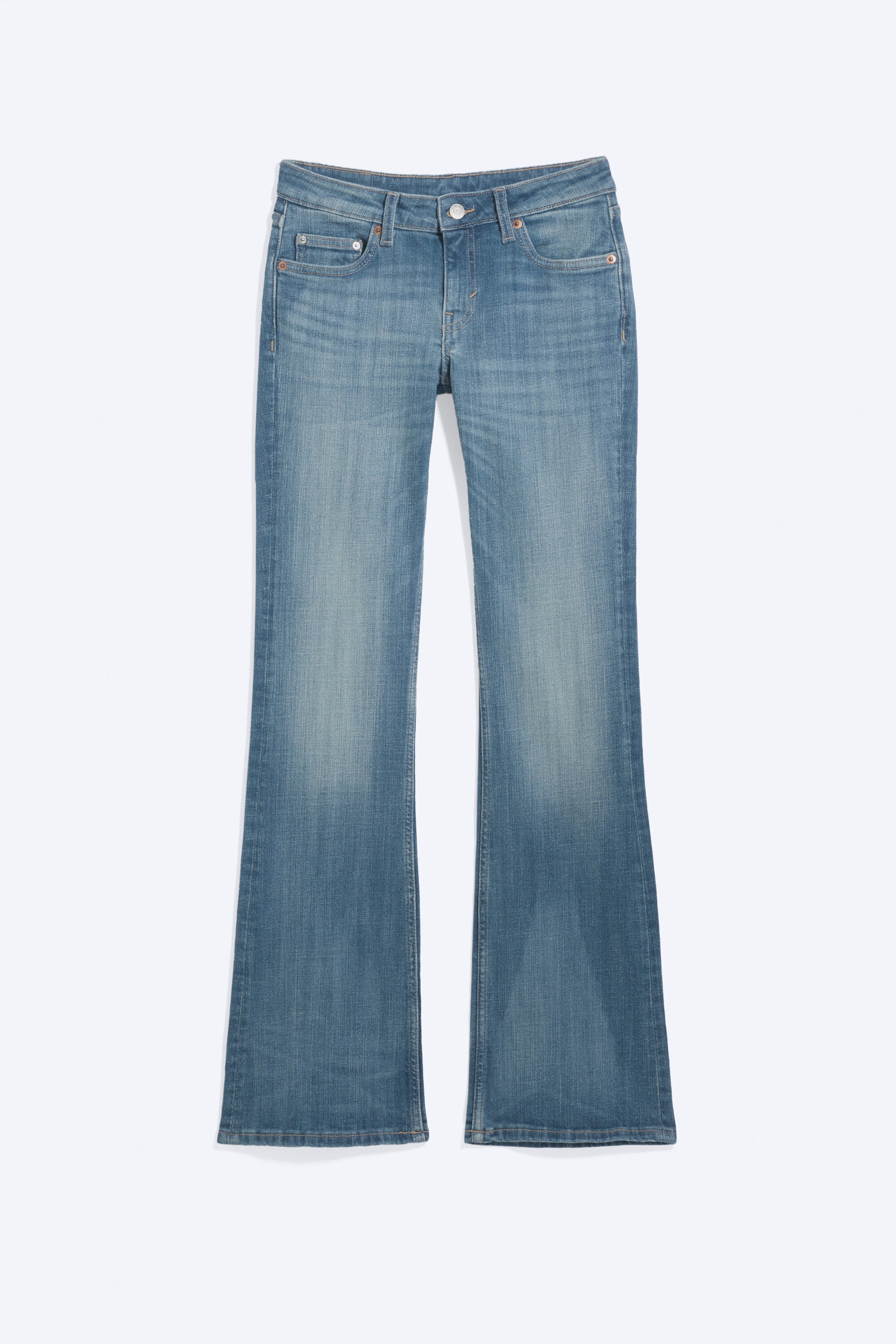 Oyster Blue - Mittelblau - Luna Low Waist Skinny Bootcut Jeans - 1