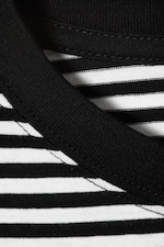 Black & White Stripes - Relaxed Long-Sleeved Cotton T-Shirt - 5