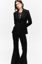 Black - Fitted Single-Breasted Blazer - 3